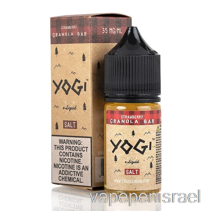 חד פעמי Vape ישראל תות גרנולה בר - יוגי מלחי נוזל אלקטרוני - 30 מ"ל 50 מ"ג